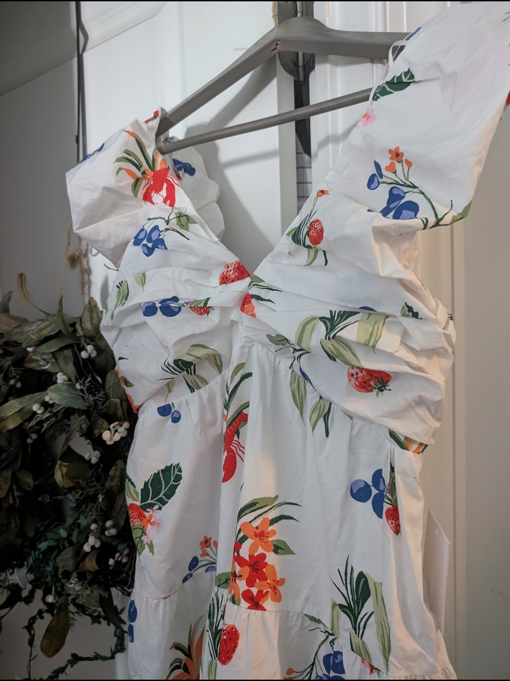 Petal & Pup White Maxi Dress with Red, Blue & Green Floral Print - Picture 13 of 14